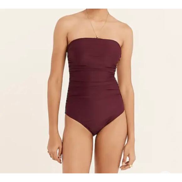 J. Crew Ruched bandeau one-piece swimsuit - Picture 1 of 8